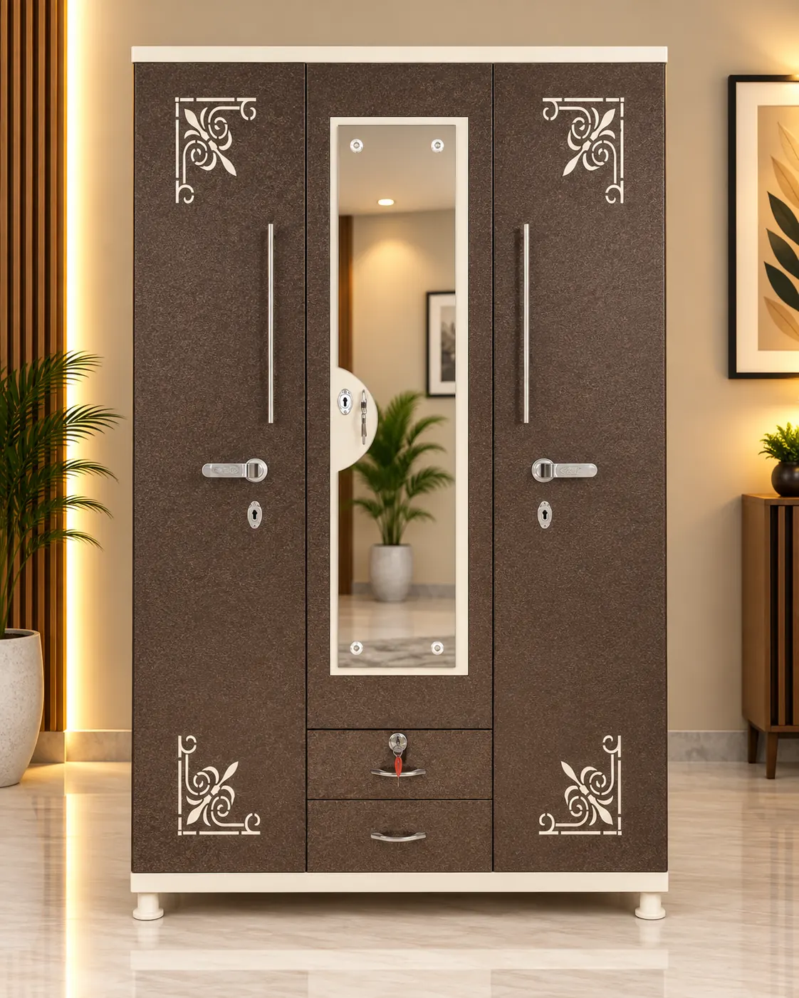 Chudi Box CNC Design Italian steel almirah – Bharat Furniture & Studio