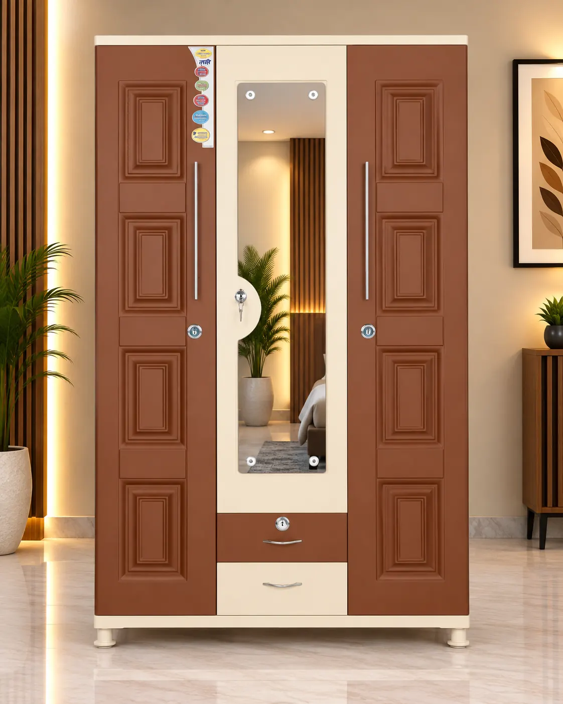 Emboss Chudi Box Italian steel almirah – Bharat Furniture & Studio