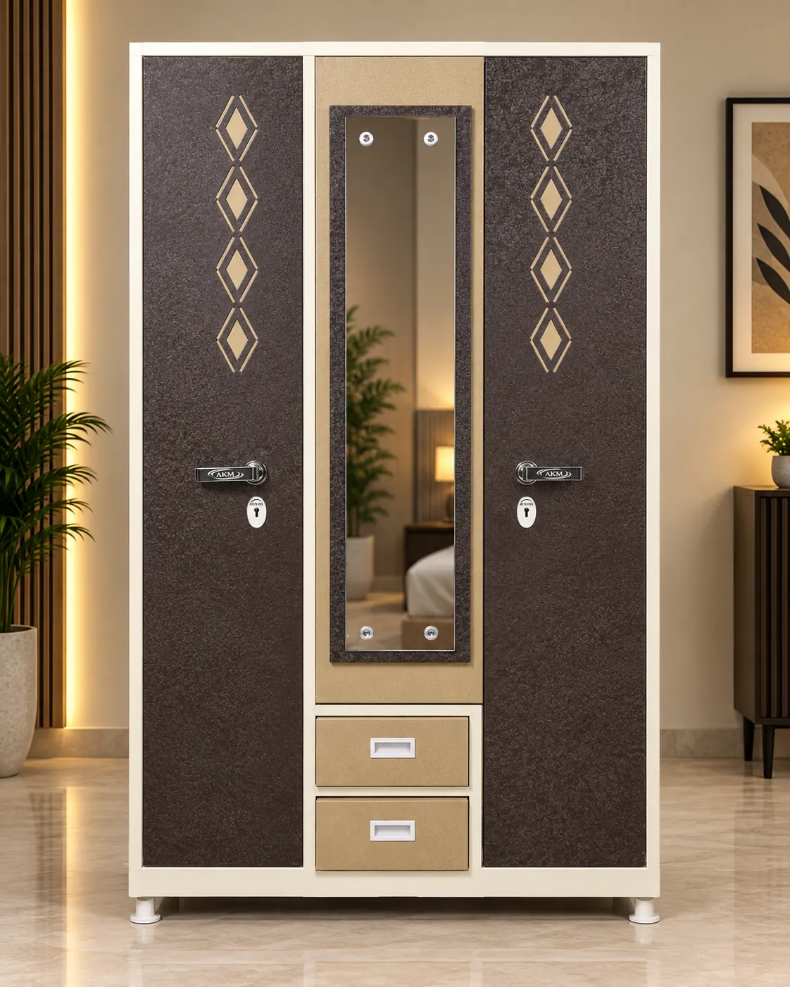 Indian Pattern Chudi Box CNC Design steel almirah – Bharat Furniture & Studio
