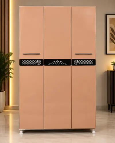 3 Door Italian UV Paint steel almirah – Bharat Furniture & Studio