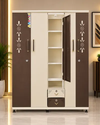 3 Part 5 Door Italian steel almirah – Bharat Furniture & Studio