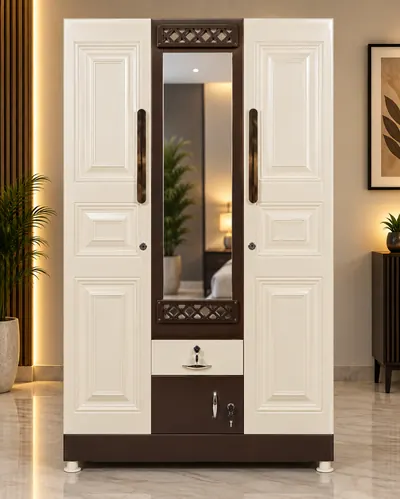 Italian Emboss steel almirah – Bharat Furniture & Studio